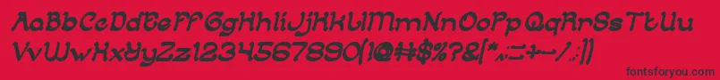 ArabianKnightBoldItalic Font – Black Fonts on Red Background