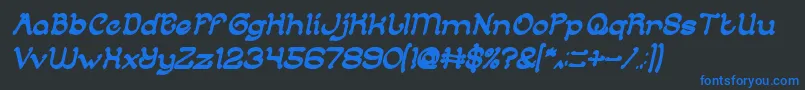 ArabianKnightBoldItalic Font – Blue Fonts on Black Background