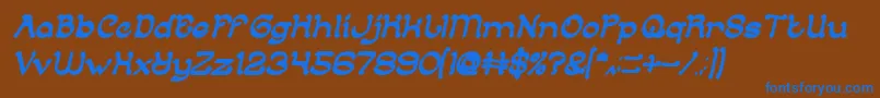 ArabianKnightBoldItalic Font – Blue Fonts on Brown Background