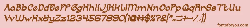 ArabianKnightBoldItalic Font – Brown Fonts on Pink Background