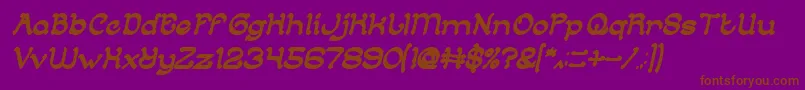ArabianKnightBoldItalic-fontti – ruskeat fontit violetilla taustalla