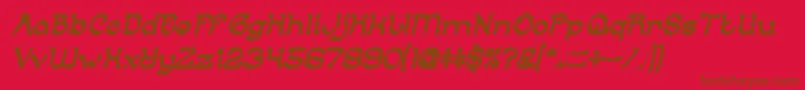 フォントArabianKnightBoldItalic – 赤い背景に茶色の文字