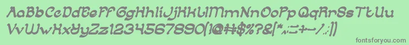 Fonte ArabianKnightBoldItalic – fontes cinzas em um fundo verde