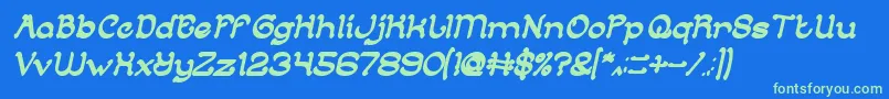 ArabianKnightBoldItalic Font – Green Fonts on Blue Background