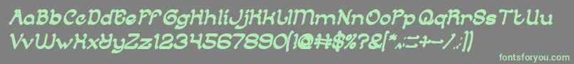 ArabianKnightBoldItalic Font – Green Fonts on Gray Background