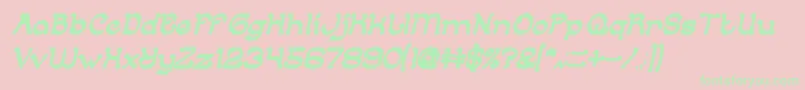 ArabianKnightBoldItalic Font – Green Fonts on Pink Background