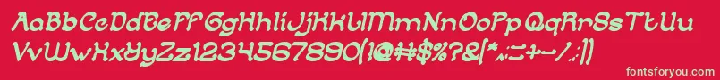 ArabianKnightBoldItalic Font – Green Fonts on Red Background