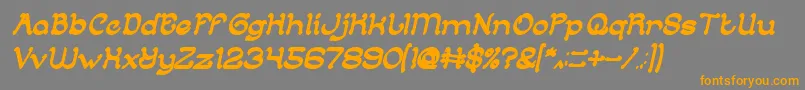 ArabianKnightBoldItalic Font – Orange Fonts on Gray Background