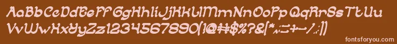 ArabianKnightBoldItalic Font – Pink Fonts on Brown Background