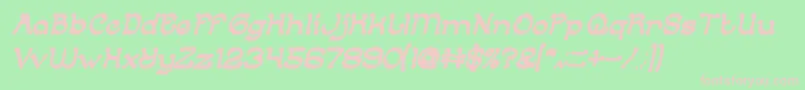 ArabianKnightBoldItalic-fontti – vaaleanpunaiset fontit vihreällä taustalla