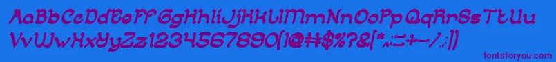 ArabianKnightBoldItalic Font – Purple Fonts on Blue Background