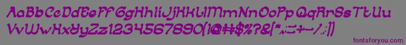 ArabianKnightBoldItalic-Schriftart – Violette Schriften auf grauem Hintergrund