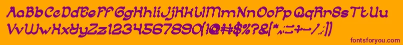 ArabianKnightBoldItalic Font – Purple Fonts on Orange Background