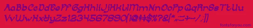 フォントArabianKnightBoldItalic – 赤い背景に紫のフォント