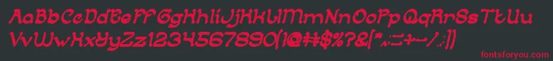 ArabianKnightBoldItalic-Schriftart – Rote Schriften auf schwarzem Hintergrund
