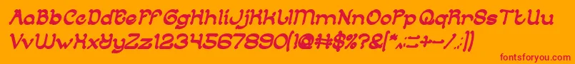 ArabianKnightBoldItalic Font – Red Fonts on Orange Background