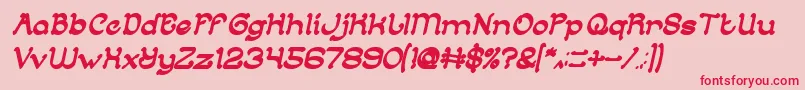 ArabianKnightBoldItalic Font – Red Fonts on Pink Background