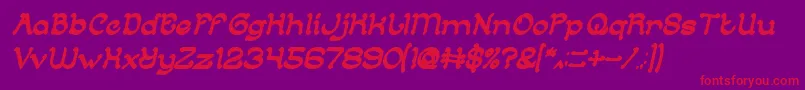 ArabianKnightBoldItalic Font – Red Fonts on Purple Background