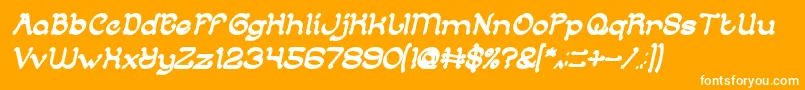 ArabianKnightBoldItalic Font – White Fonts on Orange Background