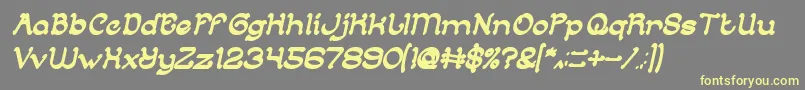ArabianKnightBoldItalic Font – Yellow Fonts on Gray Background