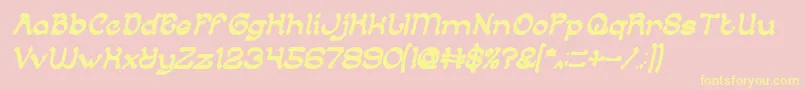 フォントArabianKnightBoldItalic – 黄色のフォント、ピンクの背景