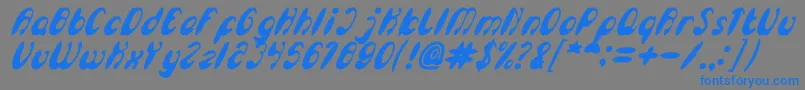 EnjoyTheTimeBoldItalic Font – Blue Fonts on Gray Background