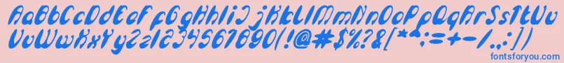 EnjoyTheTimeBoldItalic Font – Blue Fonts on Pink Background