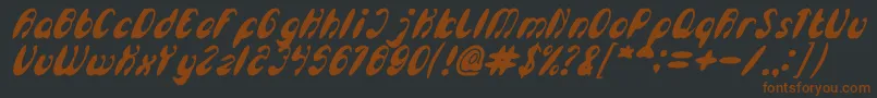 EnjoyTheTimeBoldItalic-fontti – ruskeat fontit mustalla taustalla
