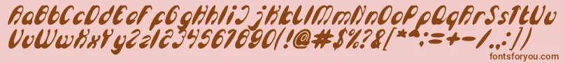 EnjoyTheTimeBoldItalic Font – Brown Fonts on Pink Background