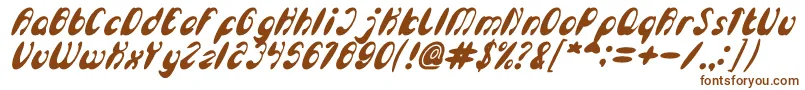 フォントEnjoyTheTimeBoldItalic – 白い背景に茶色のフォント