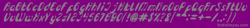 Fonte EnjoyTheTimeBoldItalic – fontes cinzas em um fundo violeta