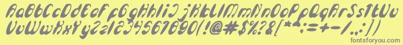 EnjoyTheTimeBoldItalic Font – Gray Fonts on Yellow Background