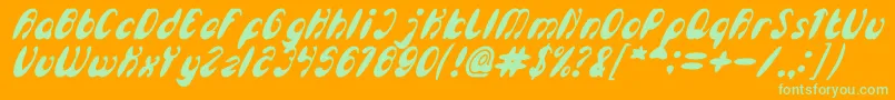 EnjoyTheTimeBoldItalic Font – Green Fonts on Orange Background