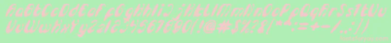 EnjoyTheTimeBoldItalic Font – Pink Fonts on Green Background