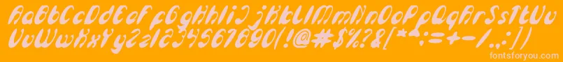 Шрифт EnjoyTheTimeBoldItalic – розовые шрифты на оранжевом фоне