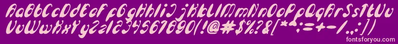 Fonte EnjoyTheTimeBoldItalic – fontes rosa em um fundo violeta