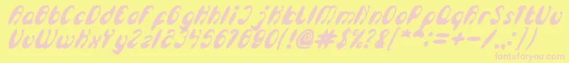 Czcionka EnjoyTheTimeBoldItalic – różowe czcionki na żółtym tle