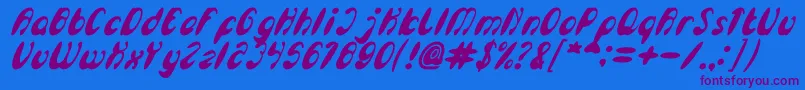 EnjoyTheTimeBoldItalic Font – Purple Fonts on Blue Background