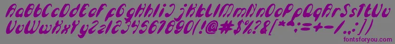 フォントEnjoyTheTimeBoldItalic – 紫色のフォント、灰色の背景