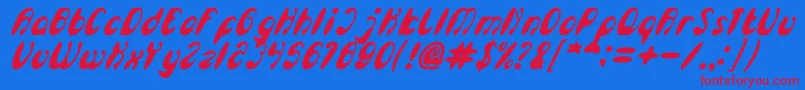 フォントEnjoyTheTimeBoldItalic – 赤い文字の青い背景