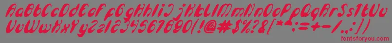 Czcionka EnjoyTheTimeBoldItalic – czerwone czcionki na szarym tle