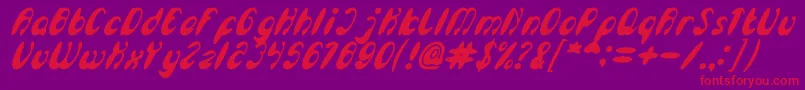 フォントEnjoyTheTimeBoldItalic – 紫の背景に赤い文字
