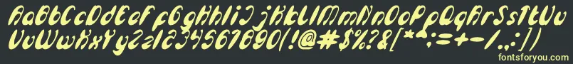 EnjoyTheTimeBoldItalic-Schriftart – Gelbe Schriften auf schwarzem Hintergrund
