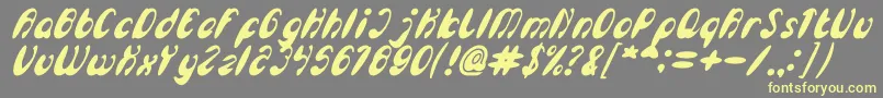 EnjoyTheTimeBoldItalic Font – Yellow Fonts on Gray Background