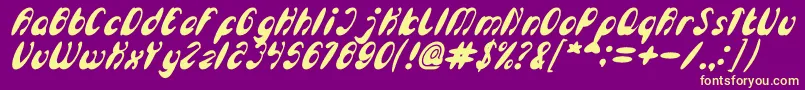 EnjoyTheTimeBoldItalic Font – Yellow Fonts on Purple Background