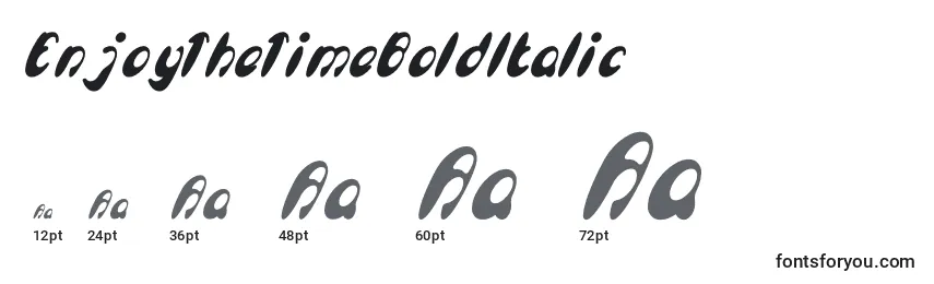 EnjoyTheTimeBoldItalic Font Sizes