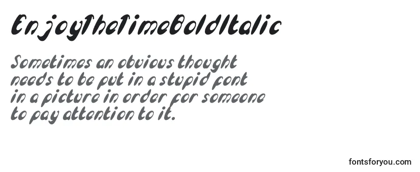 Überblick über die Schriftart EnjoyTheTimeBoldItalic