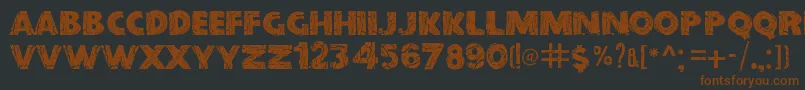 BeforeCollapse-fontti – ruskeat fontit mustalla taustalla