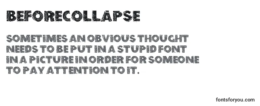 BeforeCollapse Font