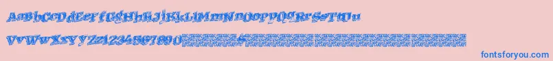 Westernracing-Schriftart – Blaue Schriften auf rosa Hintergrund